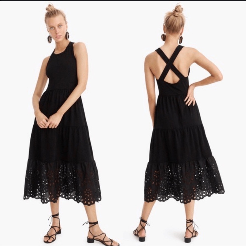 JCrew tiered maxi dress with eyelet bottom - Picture 2 of 5